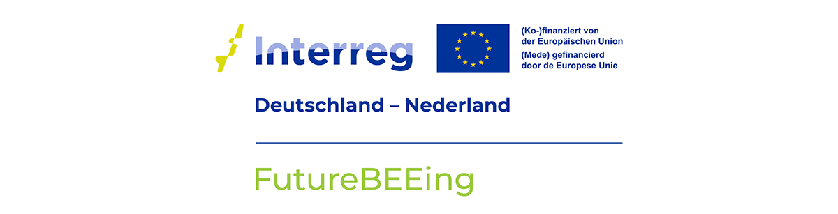 Logo Interreg (Ko-)financiert von der Europaisschen Union | (Mede) gefinancierd door de Europese Unie | Deutschland - Nederland: FutureBEEing