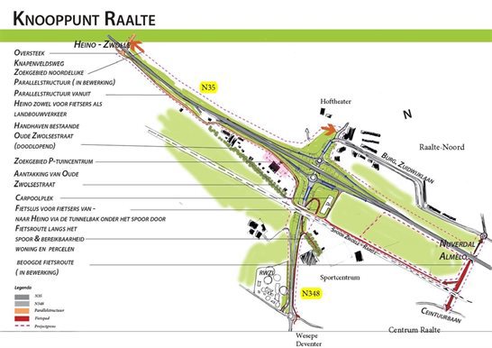 Schets Met Verbeteringen Knooppunt Raalte kaart en legenda