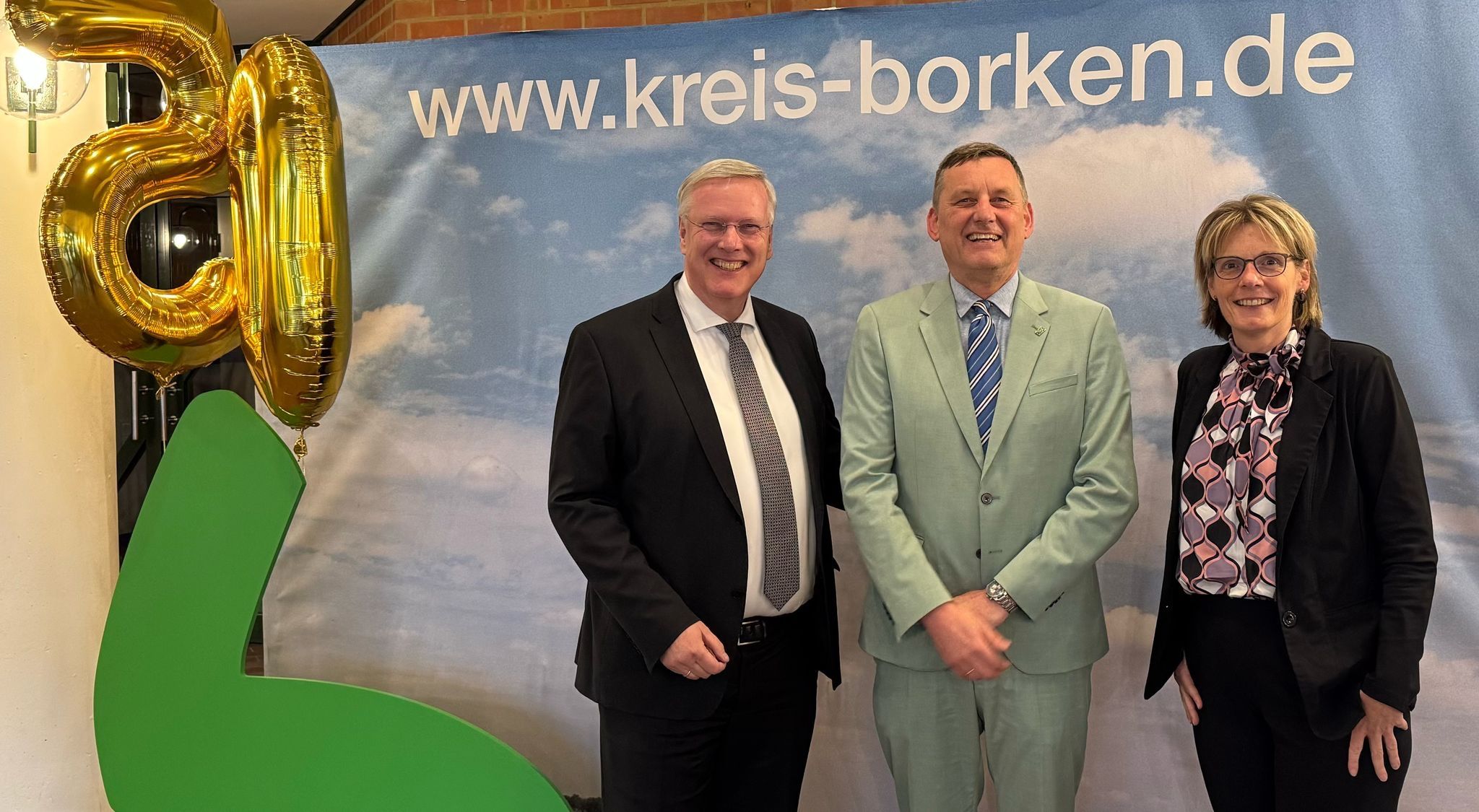 Andries Heidema met de burgemeester van Kreis Borken