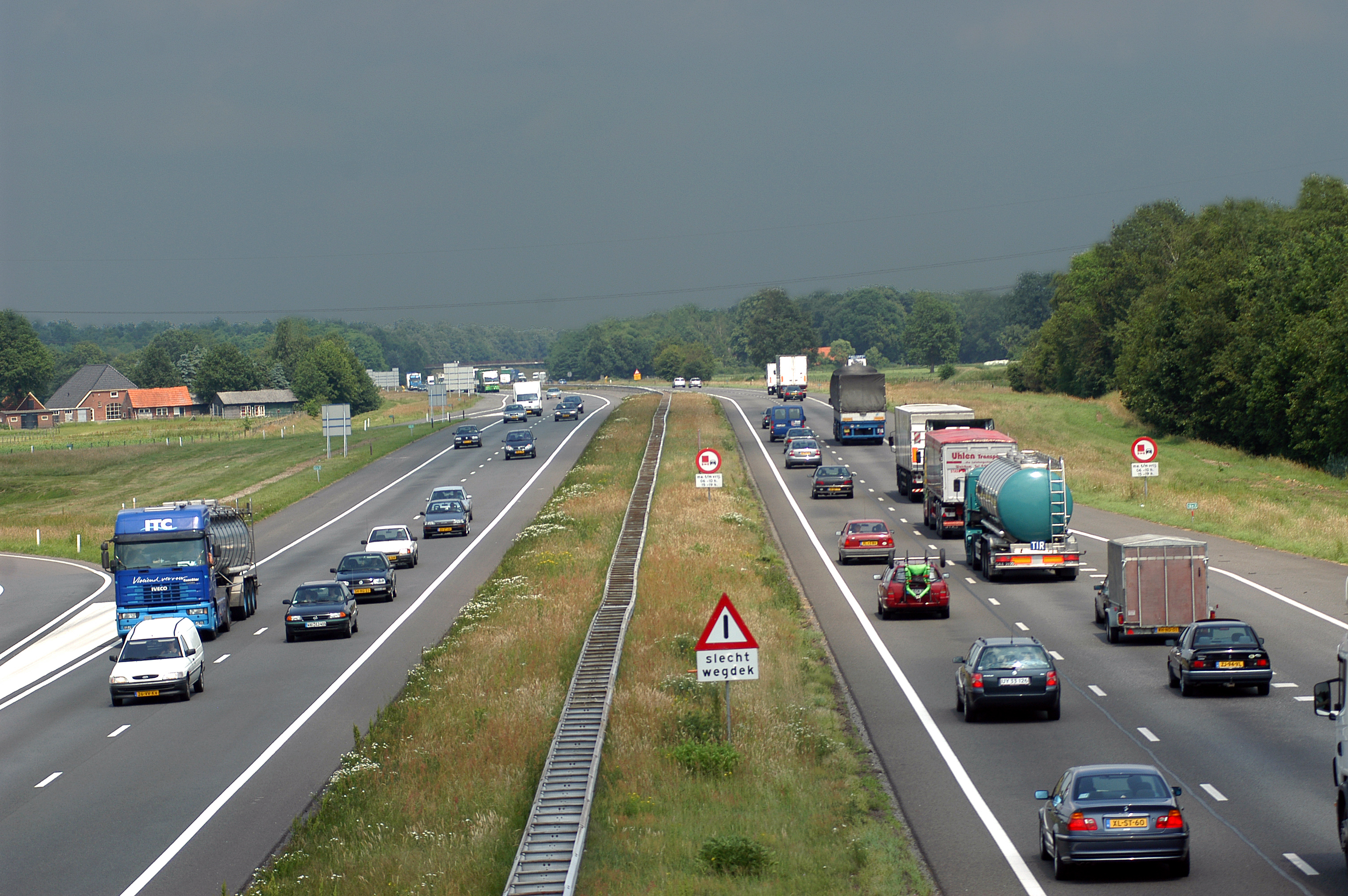 Drukke snelweg
