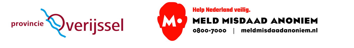 Logo provincie Overijssel en Meld misdaad anoniem